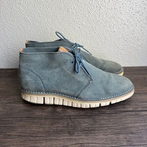 Cole‎ Haan Zerogrand Chukka Ankle Boots Suede Cyan Blue Mens Size 11.5 C22341